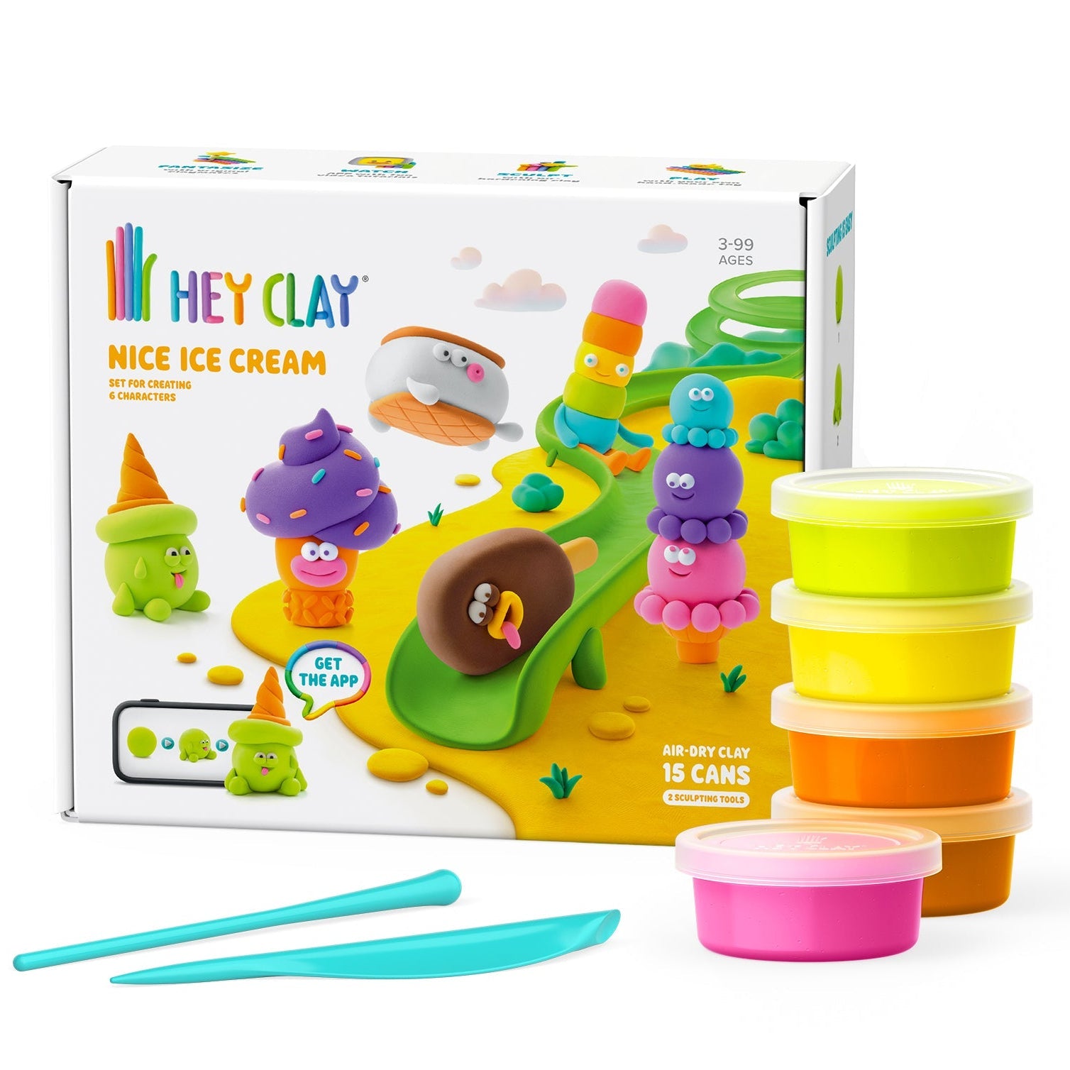 White Smoke Hey Clay Nice Ice Cream Set Playdoh & Moulding
