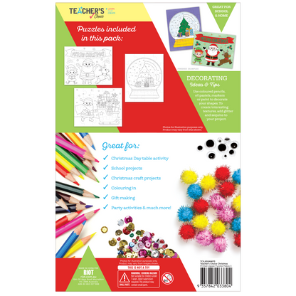 Dark Khaki Teacher's Choice Christmas Printed Jigsaw Puzzles Makes 3 Christmas