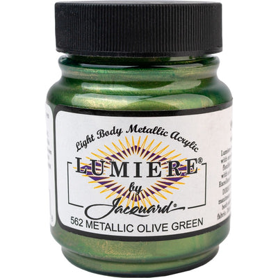 White Smoke Jacquard Lumiere 70ml METALLIC OLIVE GREEN Acrylic Paints