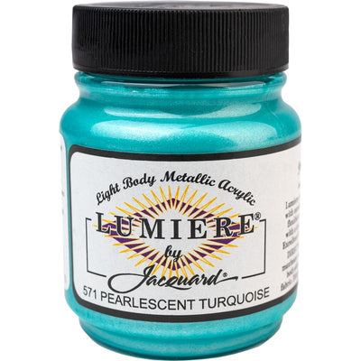 White Smoke Jacquard Lumiere 70ml PEARLESCENT TURQUOISE Acrylic Paints