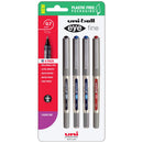 White Smoke UNI-BALL Eye Fine UB157 Rollerball Pen 0.7mm, Assorted Colours - 4 Pack Rollerball Pens