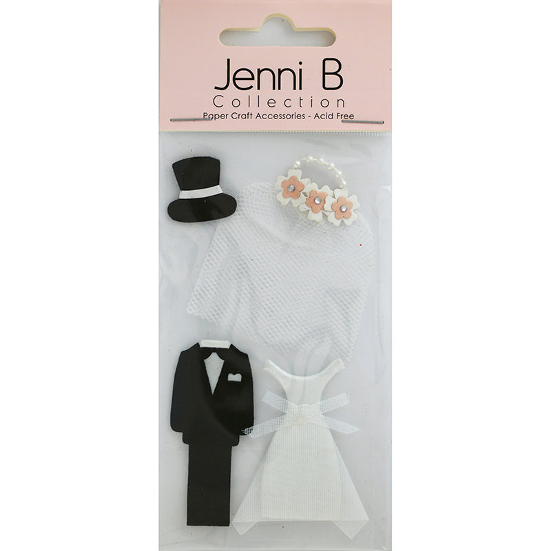 Gray Jenni B Bride-Groom 4Pcs Stencils and Templates