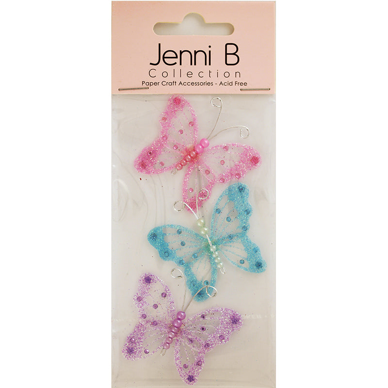 Light Gray Jenni B PVC Glitter Butterfly 3Pcs Stencils and Templates