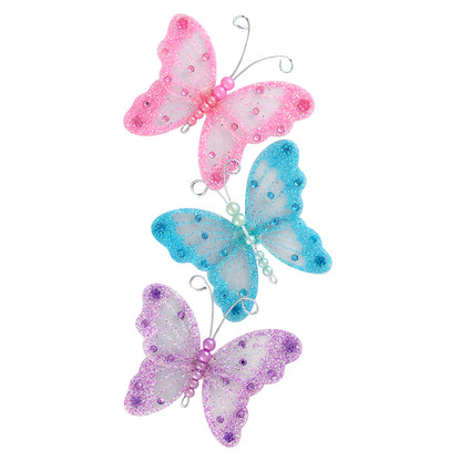 White Smoke Jenni B PVC Glitter Butterfly 3Pcs Stencils and Templates