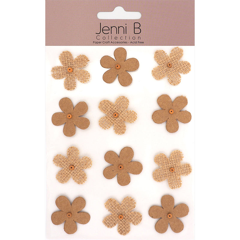 White Smoke Jenni B Flowers Burlap Kraft 12Pcs Stencils and Templates