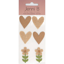 Misty Rose Jenni B Heart Flower Burlap Kraft 6Pcs Stencils and Templates