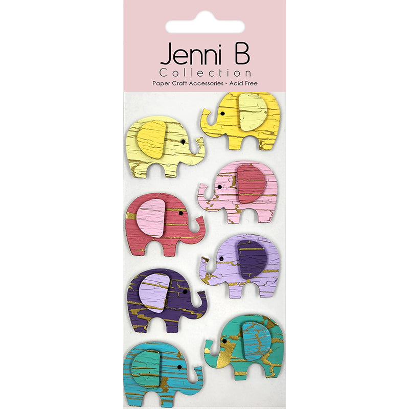 Thistle Jenni B Crackled Elephant 8Pc Stencils and Templates