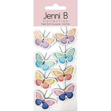 White Smoke Jenni B Pastel Vivid Butterfly 8Pc Stencils and Templates