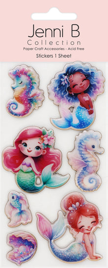 Misty Rose Jenni B Sticker Mermaids Resin 7Pc Paper Craft