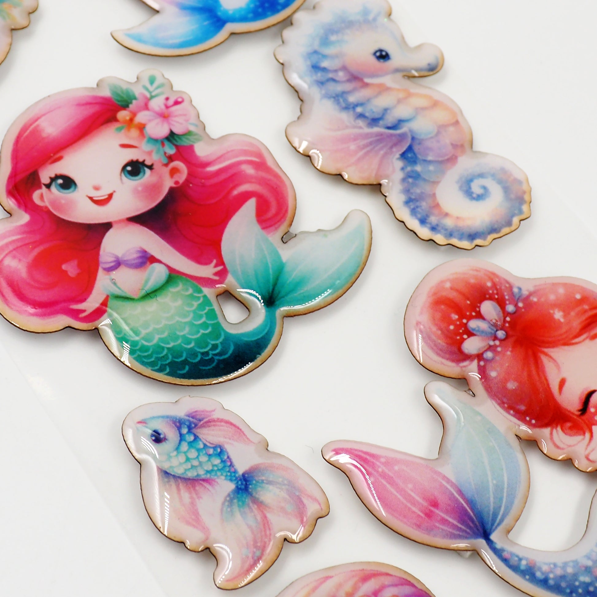 Lavender Jenni B Sticker Mermaids Resin 7Pc Paper Craft