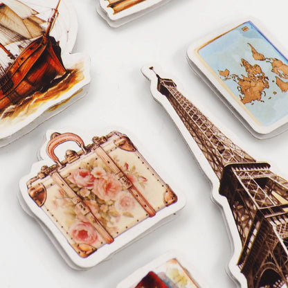 Lavender Jenni B Sticker Vintge Travel Explre 8Pc Paper Craft