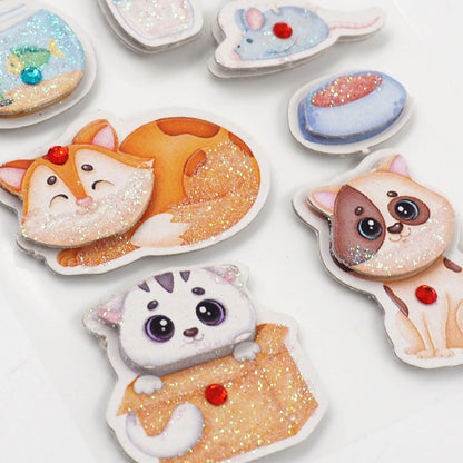 Lavender Jenni B Sticker Kitty Sparkle 14Pc Paper Craft