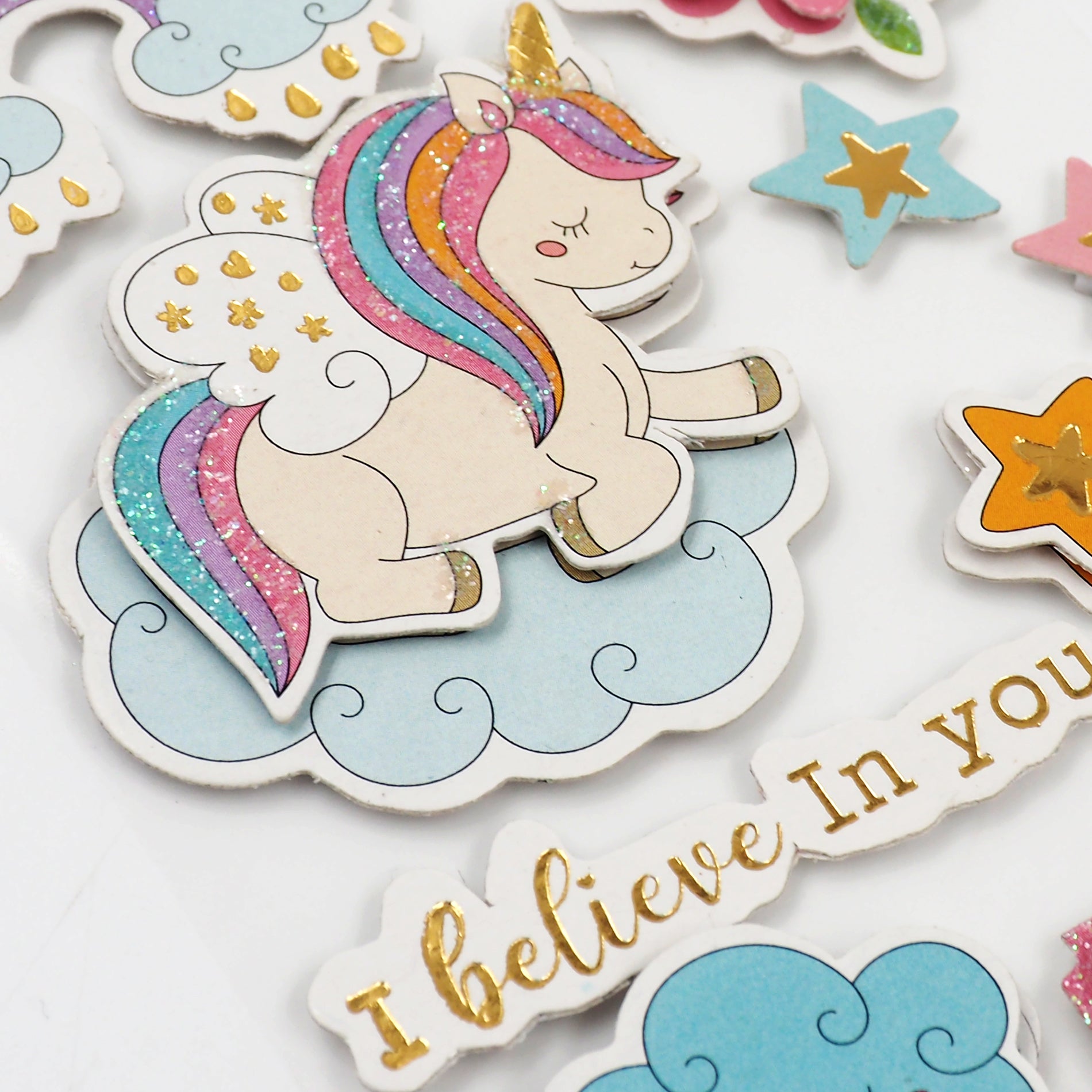 Lavender Jenni B Sticker Unicorns Sparkle 11Pc Paper Craft