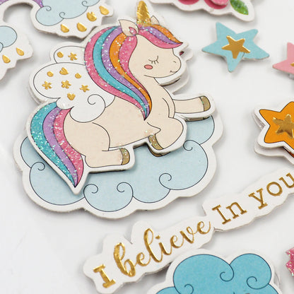 Lavender Jenni B Sticker Unicorns Sparkle 11Pc Paper Craft