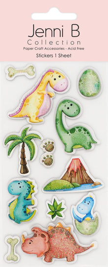 Misty Rose Jenni B Sticker Dino Party 12Pc Paper Craft