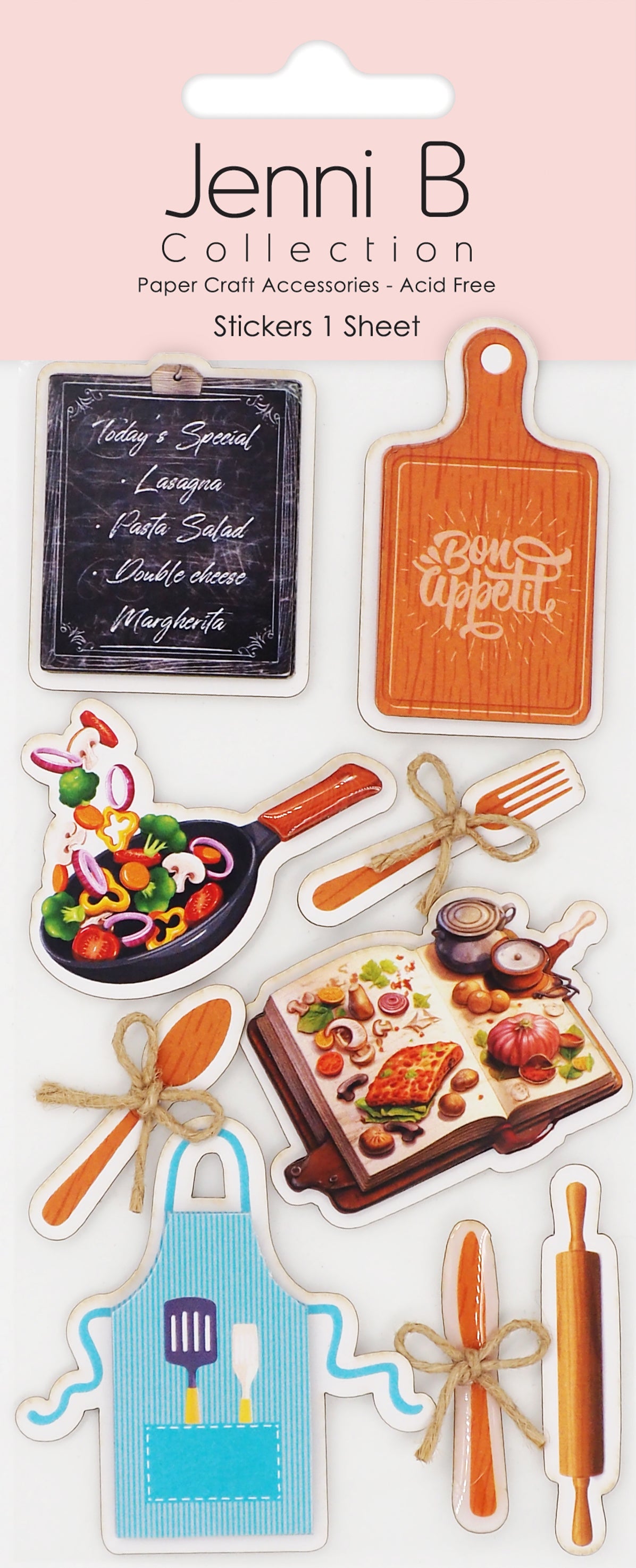 Misty Rose Jenni B Sticker Kitchen Counter 9Pc Paper Craft