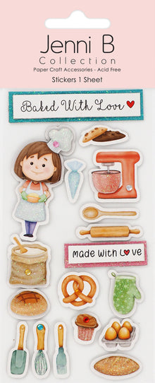 Misty Rose Jenni B Sticker Baked With Love 18Pc Paper Craft