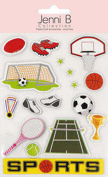 Misty Rose Jenni B Sticker Sports 17Pc Paper Craft
