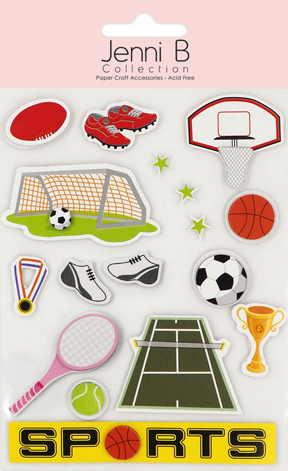 Misty Rose Jenni B Sticker Sports 17Pc Paper Craft
