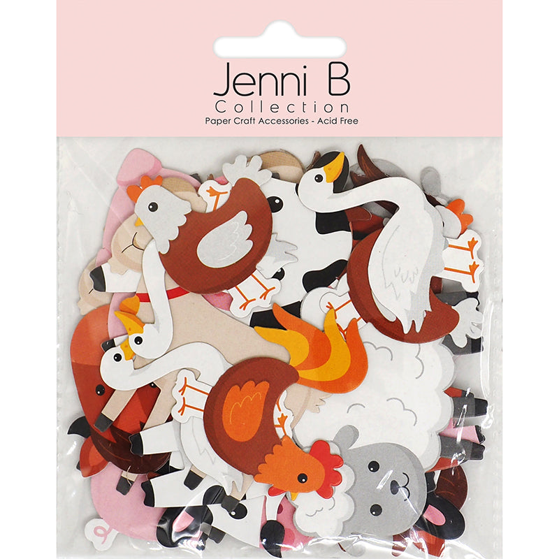 Misty Rose Jenni B Adhesive Diecut Farm Animal 24Pc Stencils and Templates