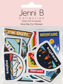 Misty Rose Jenni B Diecut Sticker Travel Badge 20Pc Paper Craft