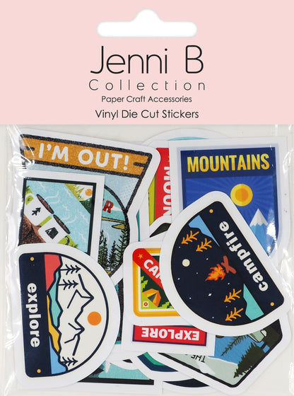 Misty Rose Jenni B Diecut Sticker Travel Badge 20Pc Paper Craft