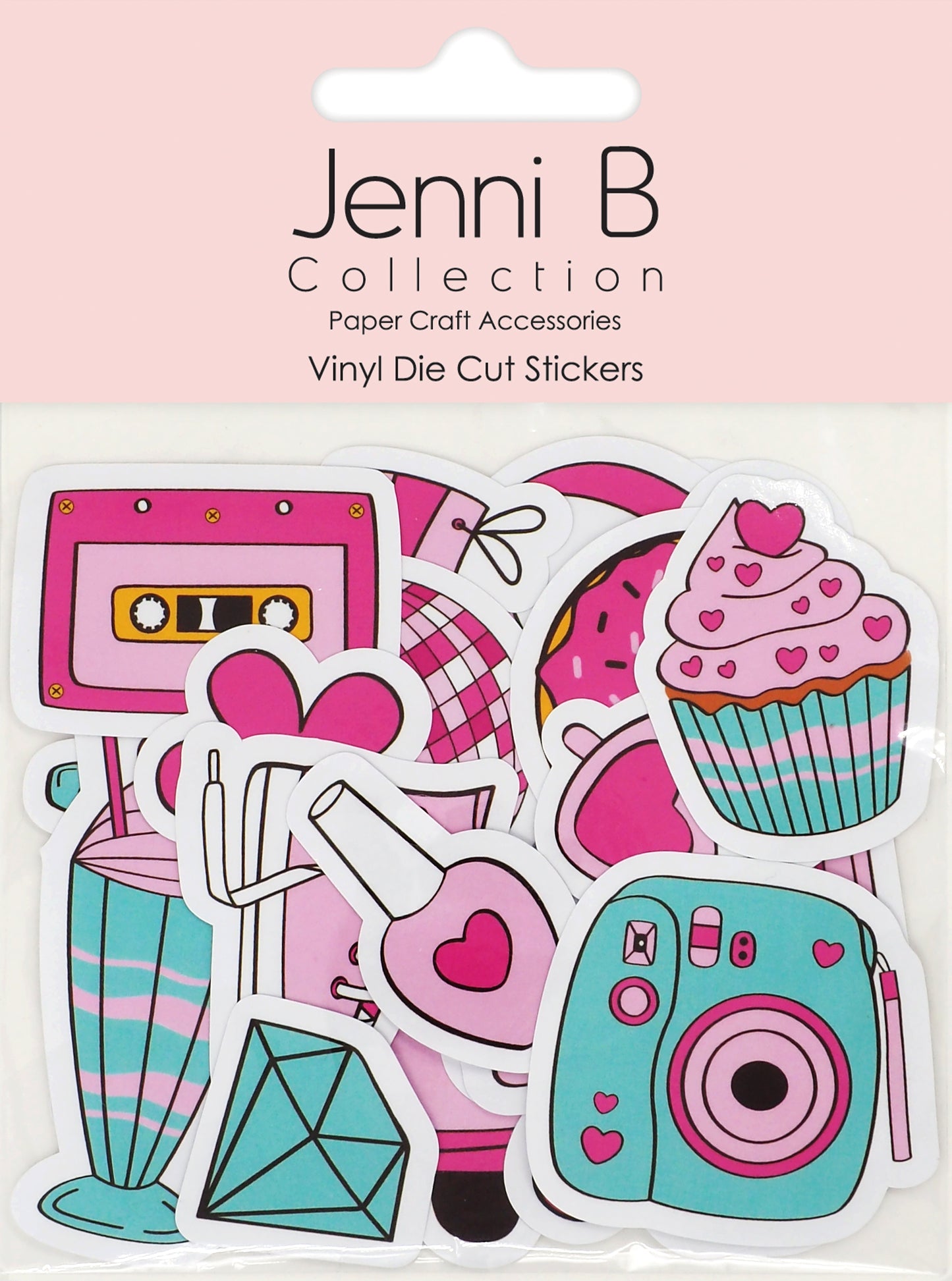 Misty Rose Jenni B Diecut Sticker Pretty Pink 20Pc Paper Craft