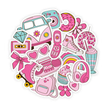 White Smoke Jenni B Diecut Sticker Pretty Pink 20Pc Paper Craft