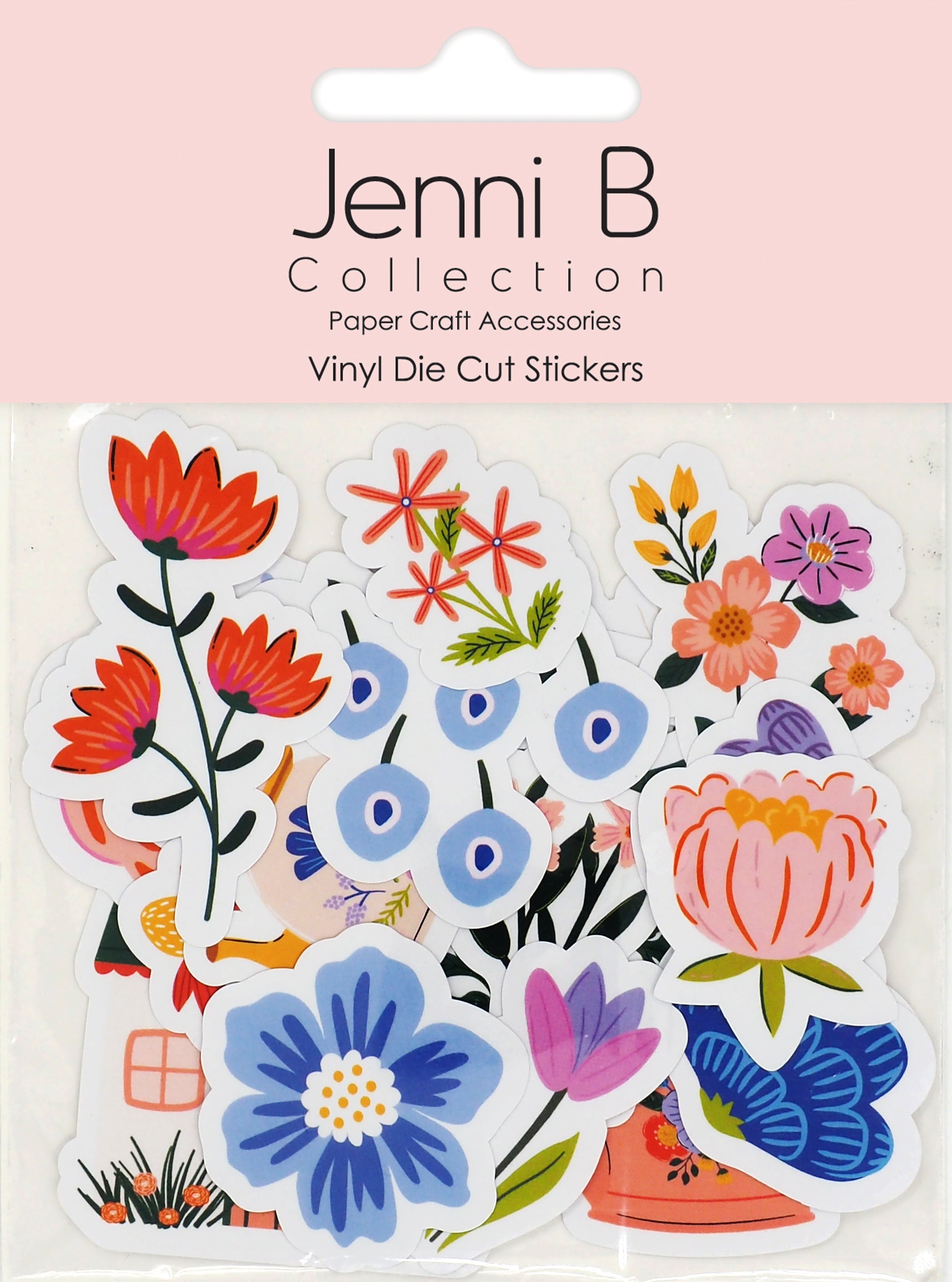 Misty Rose Jenni B Diecut Sticker Floral 20Pc Paper Craft