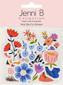Misty Rose Jenni B Diecut Sticker Floral 20Pc Paper Craft
