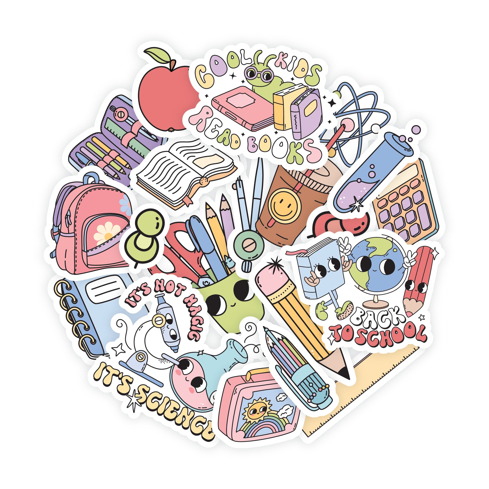 White Smoke Jenni B Diecut Sticker Teacher 20Pc Paper Craft
