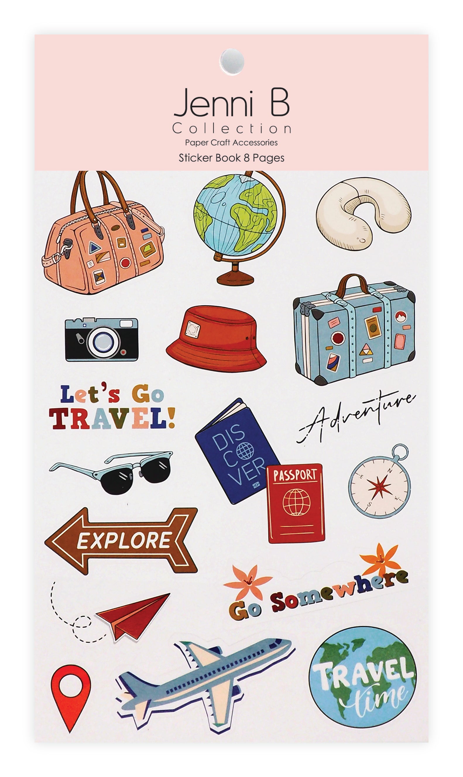 Misty Rose Jenni B Sticker Book, Travel 8Pg Paper Craft