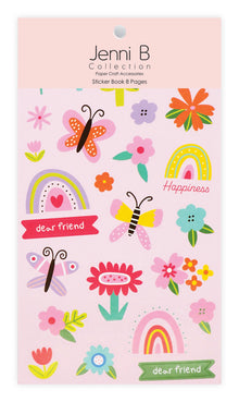Misty Rose Jenni B Sticker Book Blossoms 8Pg Paper Craft