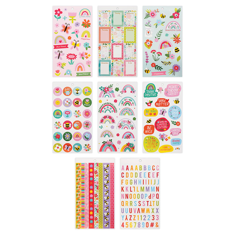 White Smoke Jenni B Sticker Book Blossoms 8Pg Paper Craft