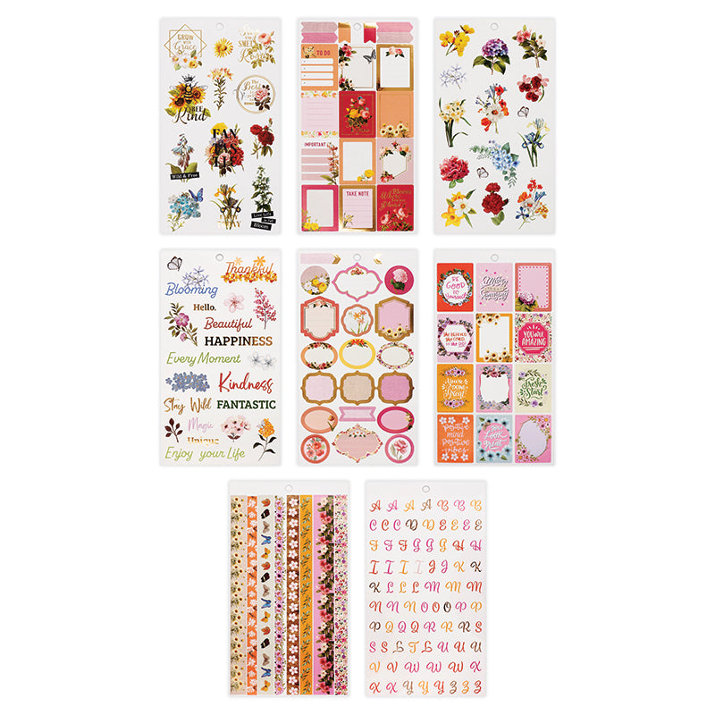 White Smoke Jenni B Sticker Book Vintage Floral 8Pg Paper Craft