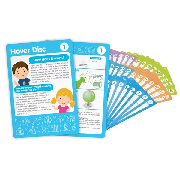 Hover Disc instruction booklet with numbered experiment cards from 4M science kit