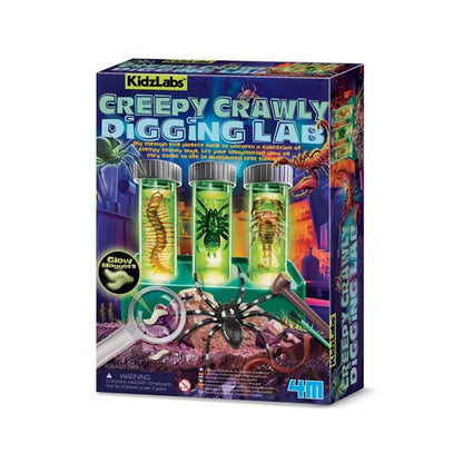 Creepy Crawly Digging Lab science kit box with illustrated insects