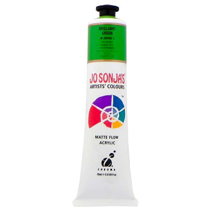 White Smoke Jo Sonja's Matte Flow Acrylic Paint Brilliant Green 75ml S1 Paint