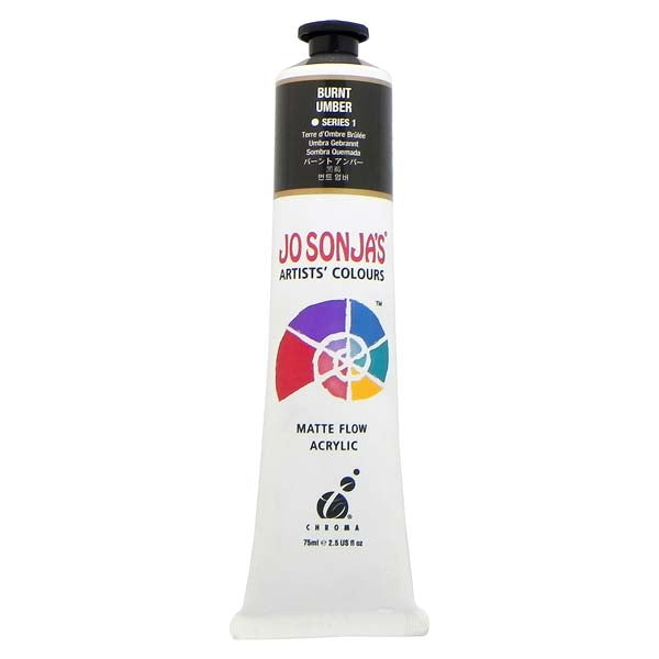White Smoke Jo Sonja's Matte Flow Acrylic Paint Burnt Umber 75ml S1 Paint