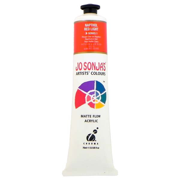 White Smoke Jo Sonja's Matte Flow Acrylic Paint Napthol Red Light 75ml S1 Paint