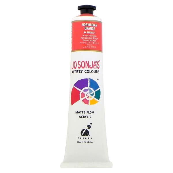 White Smoke Jo Sonja's Matte Flow Acrylic Paint Norwegian Orange 75ml S1 Paint