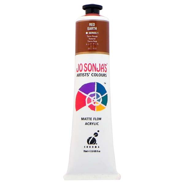 White Smoke Jo Sonja's Matte Flow Acrylic Paint Red Earth 75ml S1 Paint