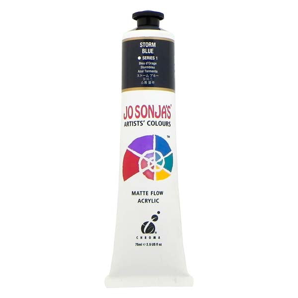 White Smoke Jo Sonja's Matte Flow Acrylic Paint Storm Blue 75ml S1 Paint