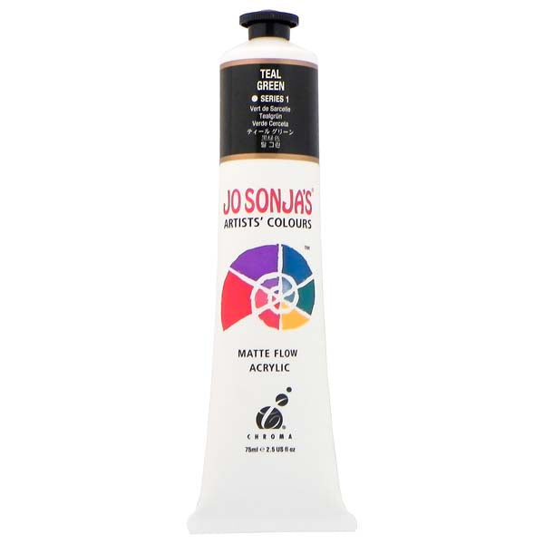 White Smoke Jo Sonja's Matte Flow Acrylic Paint Teal Green 75ml S1 Paint