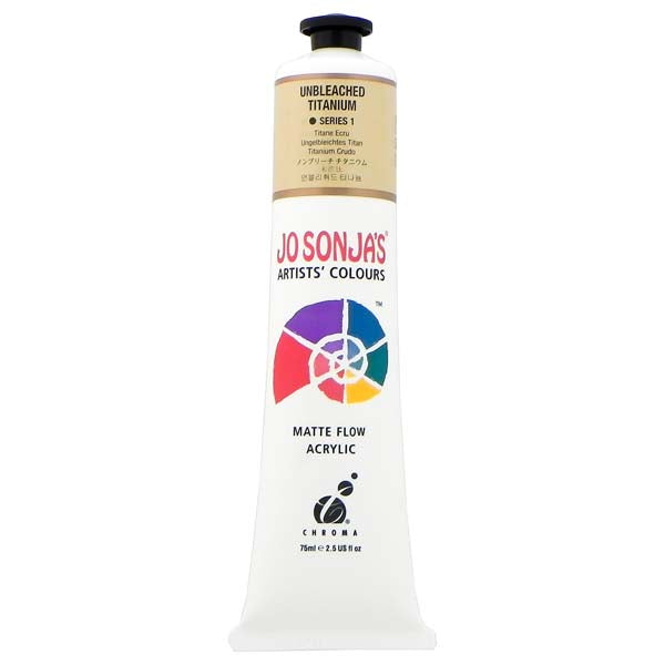 White Smoke Jo Sonja's Matte Flow Acrylic Paint Unbleached Titanium 75ml S1 Paint