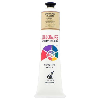 White Smoke Jo Sonja's Matte Flow Acrylic Paint Unbleached Titanium 75ml S1 Paint