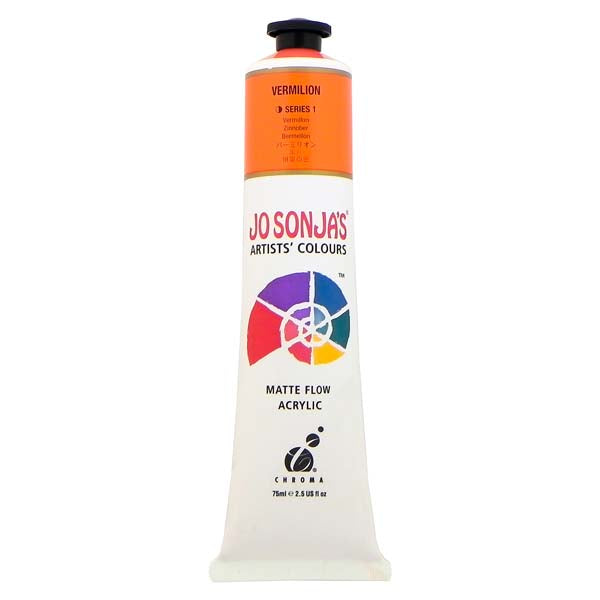 White Smoke Jo Sonja's Matte Flow Acrylic Paint Vermillion 75ml S1 Paint