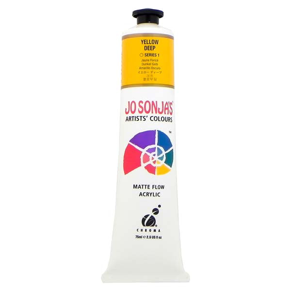 White Smoke Jo Sonja's Matte Flow Acrylic Paint Yellow Deep 75ml S1 Paint