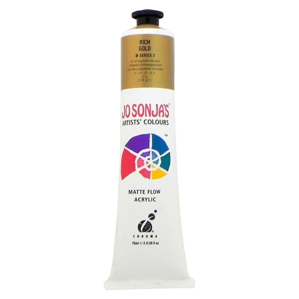 White Smoke Jo Sonja's Matte Flow Acrylic Paint Rich Gold 75ml S2 Paint