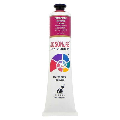 White Smoke Jo Sonja's Matte Flow Acrylic Paint Trans Magenta 75ml S3 Paint